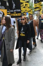 JESSICA CHASTAIN and Kristofer Buckle at Bowery Hotel After Walking Picket Line at SAG Protest in New York 10/16/2023