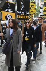 JESSICA CHASTAIN and Kristofer Buckle at Bowery Hotel After Walking Picket Line at SAG Protest in New York 10/16/2023