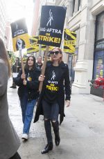 JESSICA CHASTAIN and Kristofer Buckle at Bowery Hotel After Walking Picket Line at SAG Protest in New York 10/16/2023