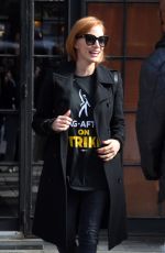 JESSICA CHASTAIN and Kristofer Buckle at Bowery Hotel After Walking Picket Line at SAG Protest in New York 10/16/2023