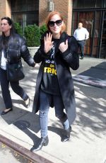 JESSICA CHASTAIN and Kristofer Buckle at Bowery Hotel After Walking Picket Line at SAG Protest in New York 10/16/2023