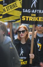 JESSICA CHASTAIN at Sag Strike in New York 10/16/2023