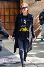 JESSICA CHASTAIN at Sag Strike in New York 10/16/2023
