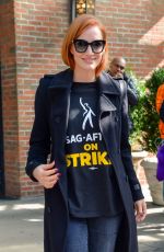 JESSICA CHASTAIN Leaves a Hotel in New York 10/16/2023