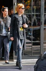 JESSICA CHASTAIN Leaves a Hotel in New York 10/16/2023