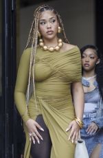 JORDYN WOODS Leaves a Fashion Show at Paris Fashion Week 10/01/2023