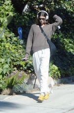 KAIA GERBER Out for a Dog Walk in Los Angeles 10/14/2023