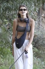 KAIA GERBER Out Hiking with a Friend and Her Dog in Los Angeles 10/11/2023