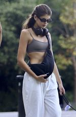 KAIA GERBER Out Hiking with a Friend and Her Dog in Los Angeles 10/11/2023