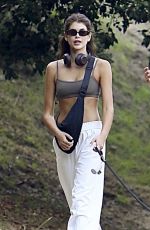 KAIA GERBER Out Hiking with a Friend and Her Dog in Los Angeles 10/11/2023