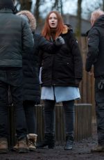 KAREN GILLAN on the Set of Her New Movie in London 10/02/2023
