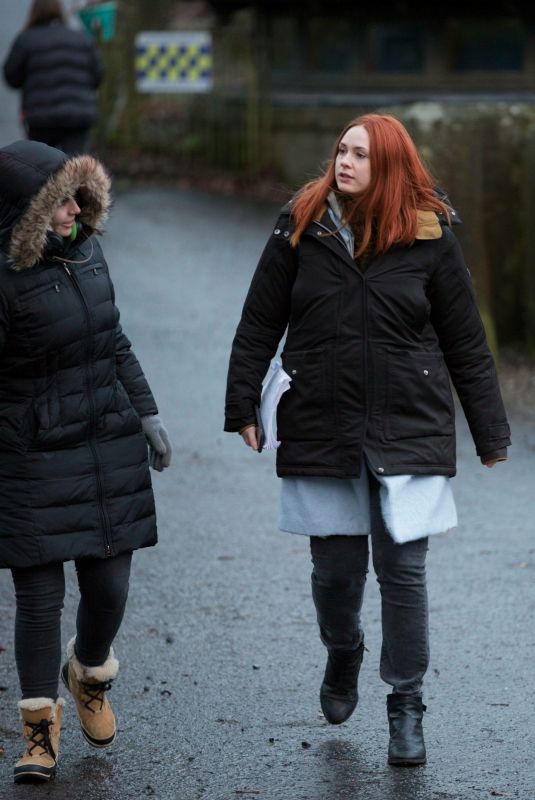 KAREN GILLAN on the Set of Her New Movie in London 10/02/2023