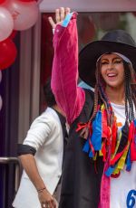 KATE GARAWAY Dressed as Boy George Outside Global Studios to Support Global