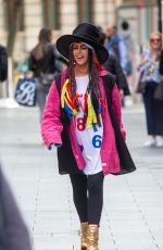 KATE GARAWAY Dressed as Boy George Outside Global Studios to Support Global