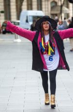 KATE GARAWAY Dressed as Boy George Outside Global Studios to Support Global