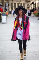 KATE GARAWAY Dressed as Boy George Outside Global Studios to Support Global