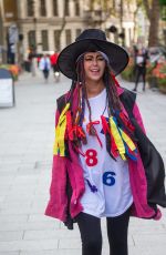 KATE GARAWAY Dressed as Boy George Outside Global Studios to Support Global