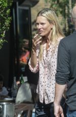 KATE MOSS Out Smoking During a Family Lunch with Her Brother and Father in London 09/10/2023