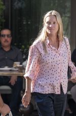 KATE MOSS Out Smoking During a Family Lunch with Her Brother and Father in London 09/10/2023