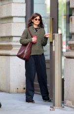 KATIE HOLMES Arrives at an Office Building in New York 10/25/2023