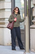 KATIE HOLMES Arrives at an Office Building in New York 10/25/2023