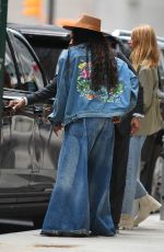 KELLY ROWLAND in a Double Denim Ot in New York 10/21/2023