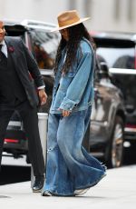 KELLY ROWLAND in a Double Denim Ot in New York 10/21/2023