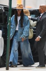 KELLY ROWLAND in a Double Denim Ot in New York 10/21/2023