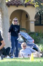 KIRSTEN DUNST and Jesse Plemons Watching Their Son Soccer Practice in Sherman Oaks 10/10/2023