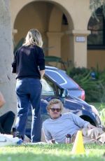 KIRSTEN DUNST and Jesse Plemons Watching Their Son Soccer Practice in Sherman Oaks 10/10/2023