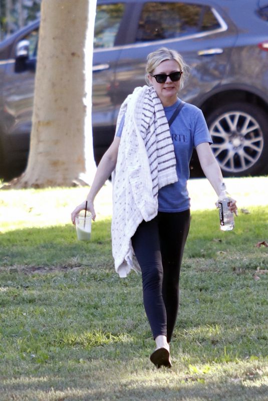 KIRSTEN DUNST at a Soccer Game with Friends in Los Angeles 10/03/2023