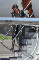 KRIS JENNER and Corey Gamble Arrives at Van Nuys Airport 10/03/2023