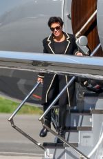 KRIS JENNER and Corey Gamble Arrives at Van Nuys Airport 10/03/2023