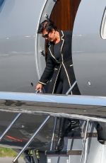 KRIS JENNER and Corey Gamble Arrives at Van Nuys Airport 10/03/2023