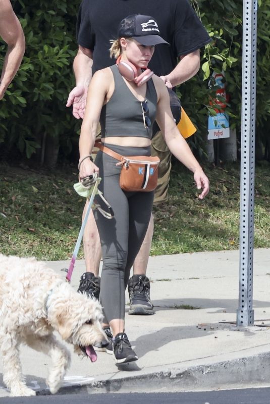 KRISTEN BELL Out with Her Dog in Los Feliz 10/14/2023