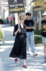 KYRA SEDGWICK at SAG Strike at Warner Brothers Studios in Burbank 10/16/2023