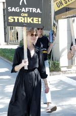 KYRA SEDGWICK at SAG Strike at Warner Brothers Studios in Burbank 10/16/2023