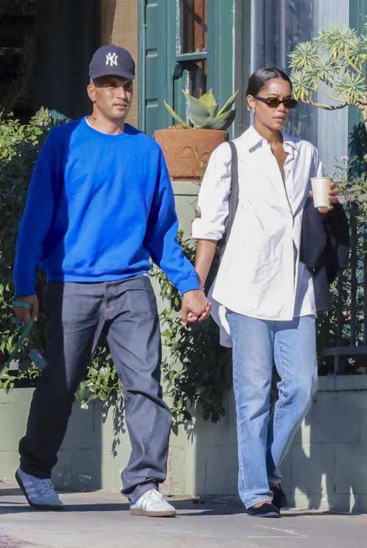 LAURA HARRIER and Sam Jarou Out for Coffee in Los Angeles 10/29/2023
