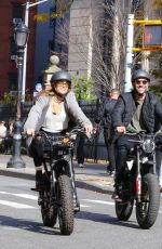 LAURA PERLONGO Out for Motor-bike Ride in New York 10/25/2023