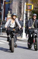 LAURA PERLONGO Out for Motor-bike Ride in New York 10/25/2023