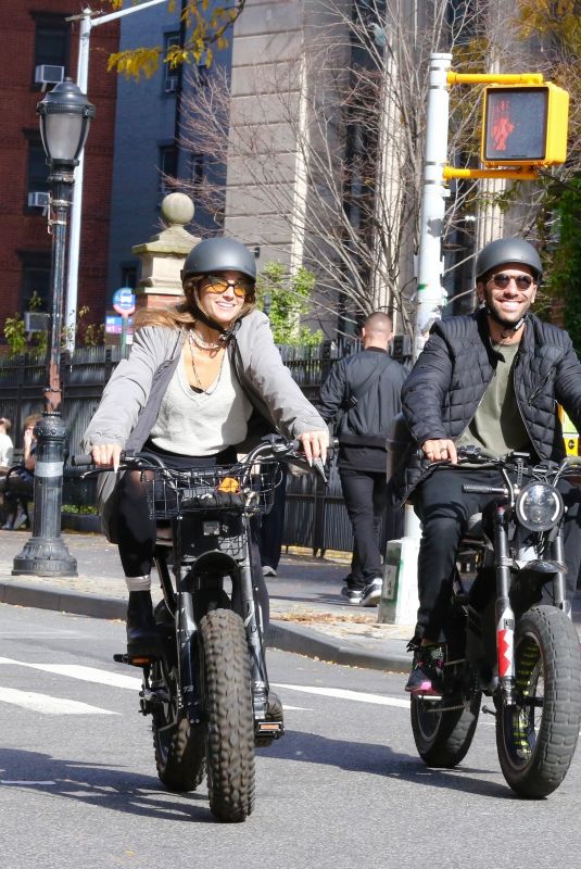 LAURA PERLONGO Out for Motor-bike Ride in New York 10/25/2023