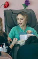 LILY-ROSE DEPP in a Black Miniskirt Out in Los Angeles 10/12/2023
