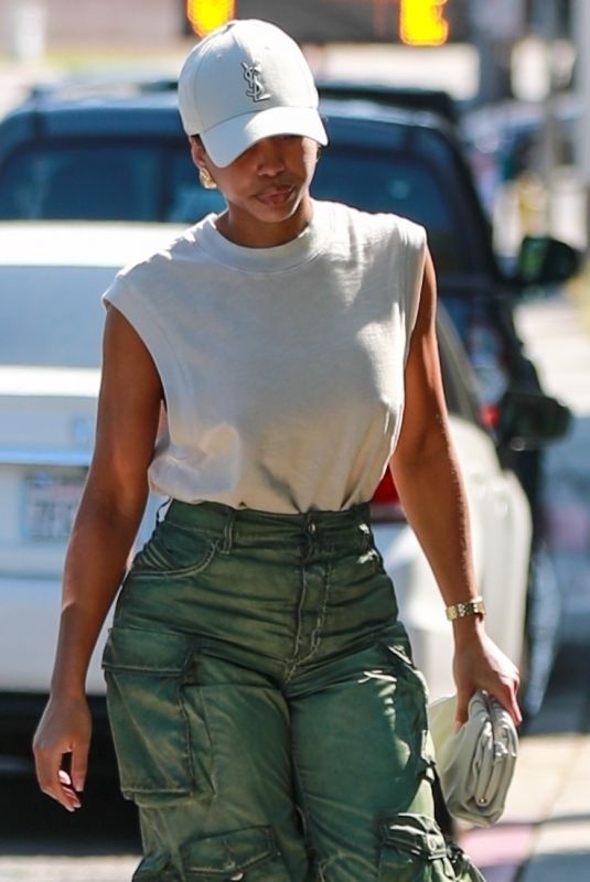 LORI HARVEY Out for Lunch with a Friend in West Hollywood 10/26/2023
