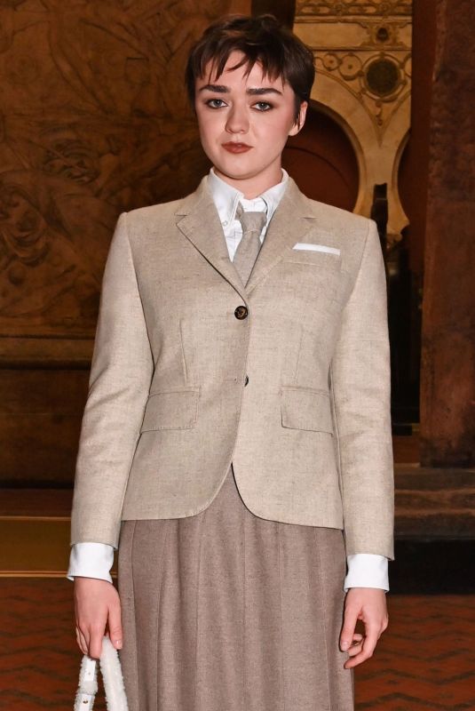 MAISIE WILLIAMS at Thom Browne’s 20th Anniversary Celebration with Phaidon at Victoria and Albert Museum in London 10/09/2023