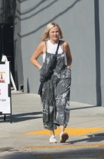 MALIN AKERMAN in Gray Overalls and White Sneakers Out in Los Angeles 10/27/2023