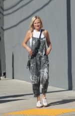 MALIN AKERMAN in Gray Overalls and White Sneakers Out in Los Angeles 10/27/2023