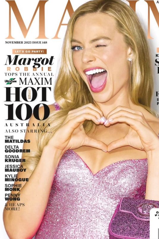 MARGOT ROBBIE on the Cover of Maxim Hot 100, October 2023