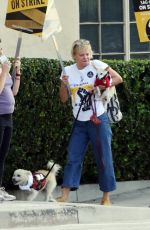 MARTHA PLIMPTON at SAG-AFTRA Picket Lines at Warner Brothers Studio in Los Angeles 10/27/2023