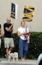 MARTHA PLIMPTON at SAG-AFTRA Picket Lines at Warner Brothers Studio in Los Angeles 10/27/2023
