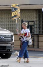 MARTHA PLIMPTON at SAG-AFTRA Picket Lines at Warner Brothers Studio in Los Angeles 10/27/2023